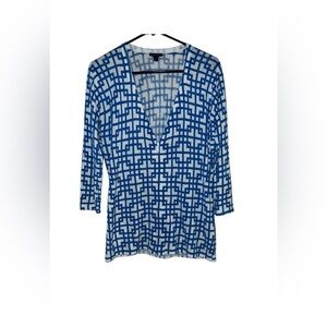 LAFAYETTE 148 New York size m V Neck Long Sleeves Preppy Coastal Office Siren